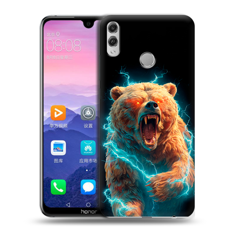 Пластиковый чехол на Huawei Honor 8X Max с принтом Медведь Пластиковый чехол на Huawei Honor 8X Max с принтом Медведь