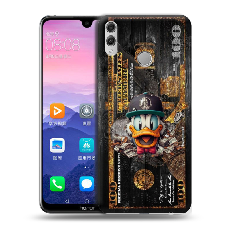 Пластиковый чехол на Huawei Honor 8X Max с принтом Дональд Дак Доллар Пластиковый чехол на Huawei Honor 8X Max с принтом Дональд Дак Доллар