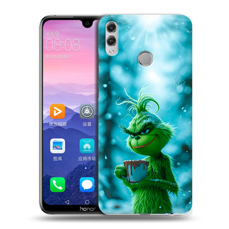 Пластиковый чехол на Huawei Honor 8X Max с принтом Новый год гринч Пластиковый чехол на Huawei Honor 8X Max с принтом Новый год гринч