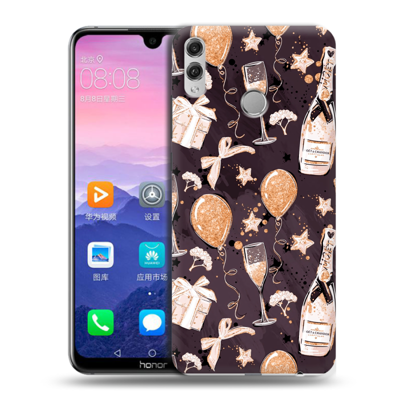Пластиковый чехол на Huawei Honor 8X Max с принтом Новый год Пластиковый чехол на Huawei Honor 8X Max с принтом Новый год