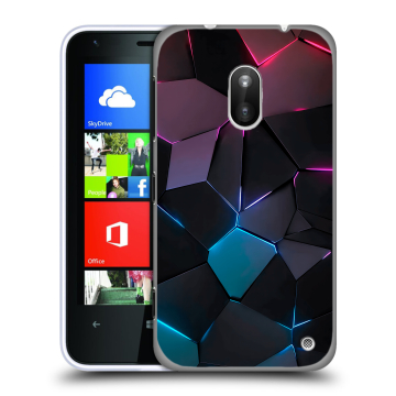 Пластиковый чехол на Nokia Lumia 620 с принтом Геометрия неона
