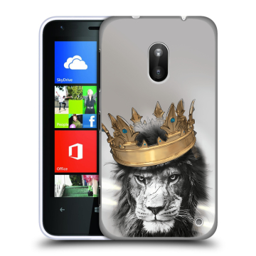 Пластиковый чехол на Nokia Lumia 620 с принтом Лев с короной