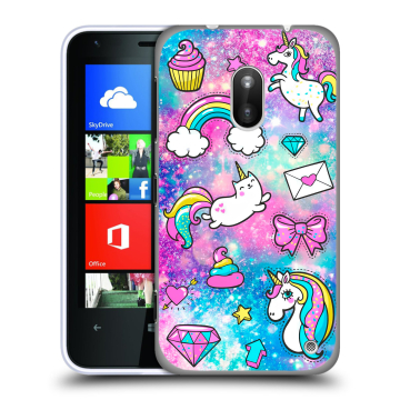 Пластиковый чехол на Nokia Lumia 620 с принтом Единороги Пластиковый чехол на Nokia Lumia 620 с принтом Единороги