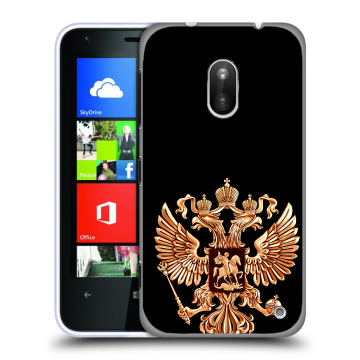 Пластиковый чехол на Nokia Lumia 620 с принтом Герб России золотой Пластиковый чехол на Nokia Lumia 620 с принтом Герб России золотой
