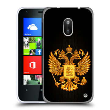 Пластиковый чехол на Nokia Lumia 620 с принтом Герб России желтый