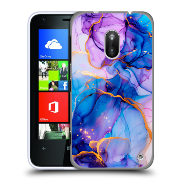 Пластиковый чехол на Nokia Lumia 620 с принтом синий мрамор