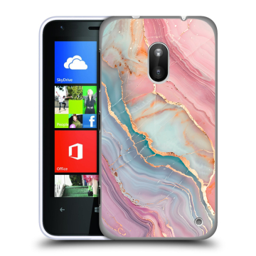 Пластиковый чехол на Nokia Lumia 620 с принтом розовый мрамор