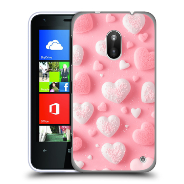 Пластиковый чехол на Nokia Lumia 620 с принтом Сердечки
