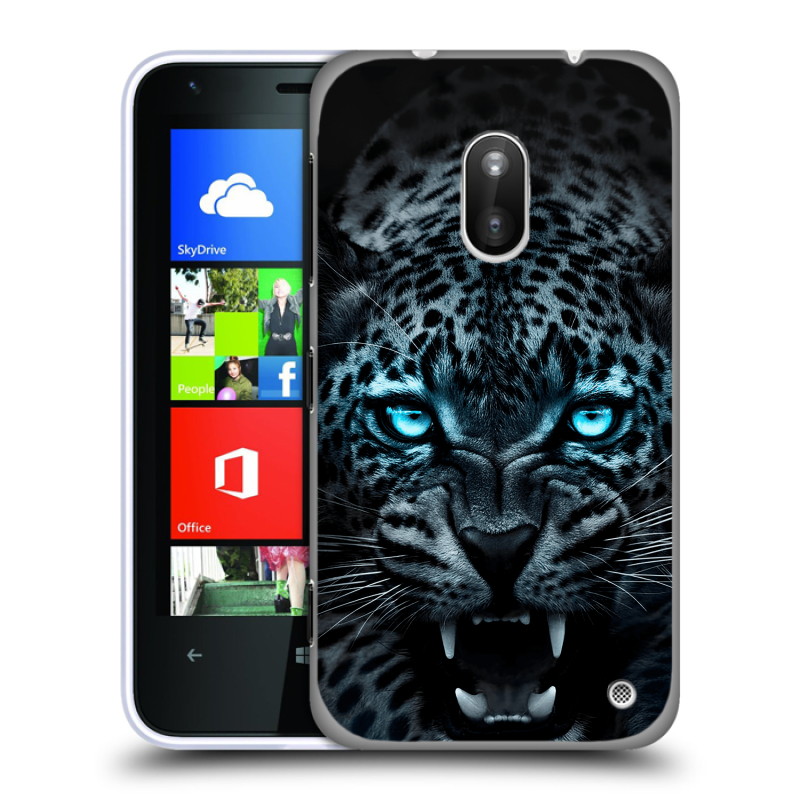 Пластиковый чехол на Nokia Lumia 620 с принтом Темный леопард Пластиковый чехол на Nokia Lumia 620 с принтом Темный леопард