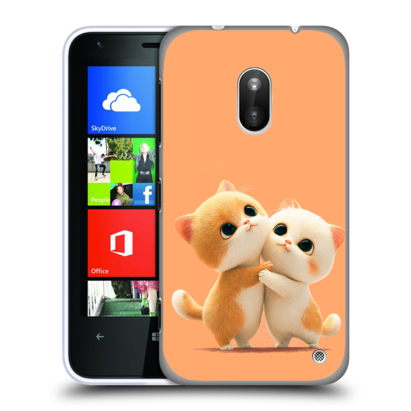 Пластиковый чехол на Nokia Lumia 620 с принтом Милые котики Пластиковый чехол на Nokia Lumia 620 с принтом Милые котики