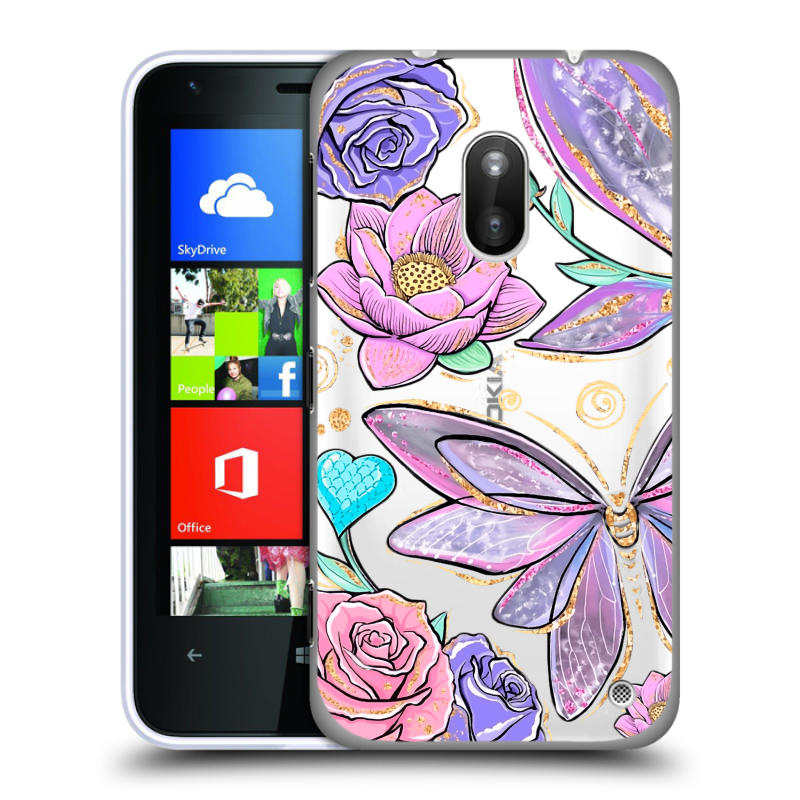 Пластиковый чехол на Nokia Lumia 620 с принтом Бабочки и цветы Пластиковый чехол на Nokia Lumia 620 с принтом Бабочки и цветы