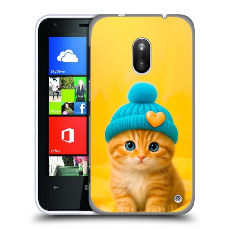 Пластиковый чехол на Nokia Lumia 620 с принтом Котенок в шапке Пластиковый чехол на Nokia Lumia 620 с принтом Котенок в шапке