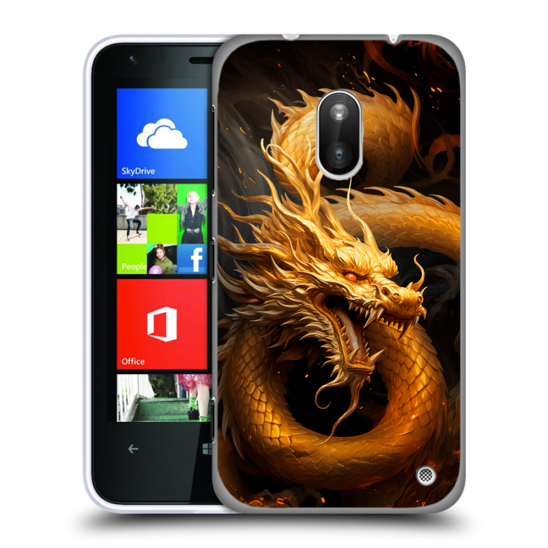 Пластиковый чехол на Nokia Lumia 620 с принтом Золотой дракон Пластиковый чехол на Nokia Lumia 620 с принтом Золотой дракон