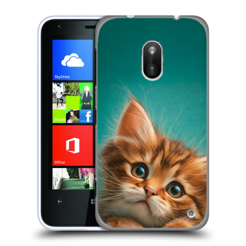 Пластиковый чехол на Nokia Lumia 620 с принтом котенок Пластиковый чехол на Nokia Lumia 620 с принтом котенок