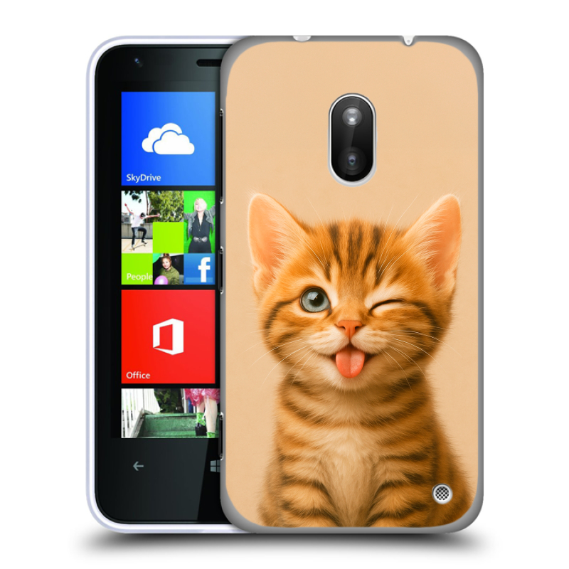 Пластиковый чехол на Nokia Lumia 620 с принтом котенок Пластиковый чехол на Nokia Lumia 620 с принтом котенок