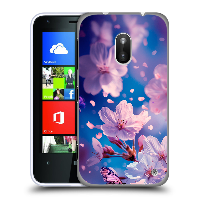 Пластиковый чехол на Nokia Lumia 620 с принтом цветы бабочки Пластиковый чехол на Nokia Lumia 620 с принтом цветы бабочки