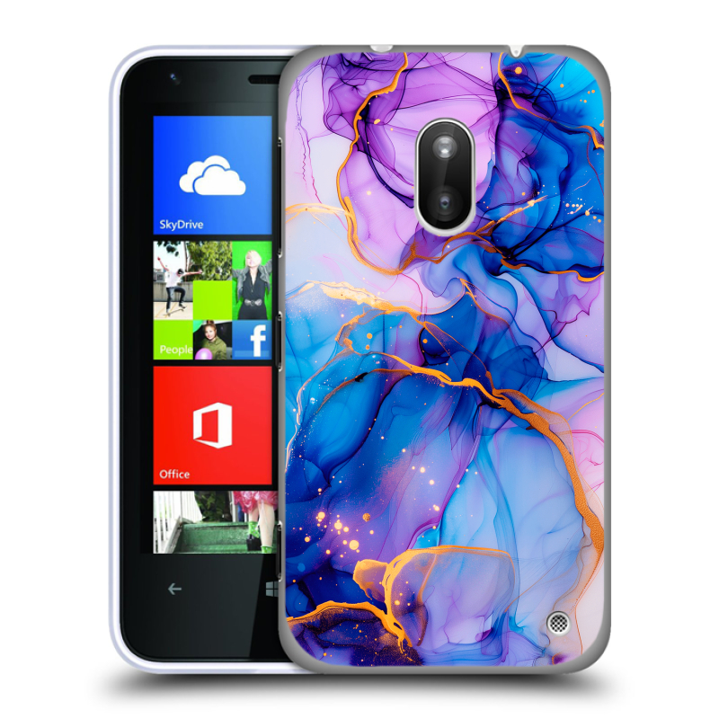 Пластиковый чехол на Nokia Lumia 620 с принтом синий мрамор Пластиковый чехол на Nokia Lumia 620 с принтом синий мрамор