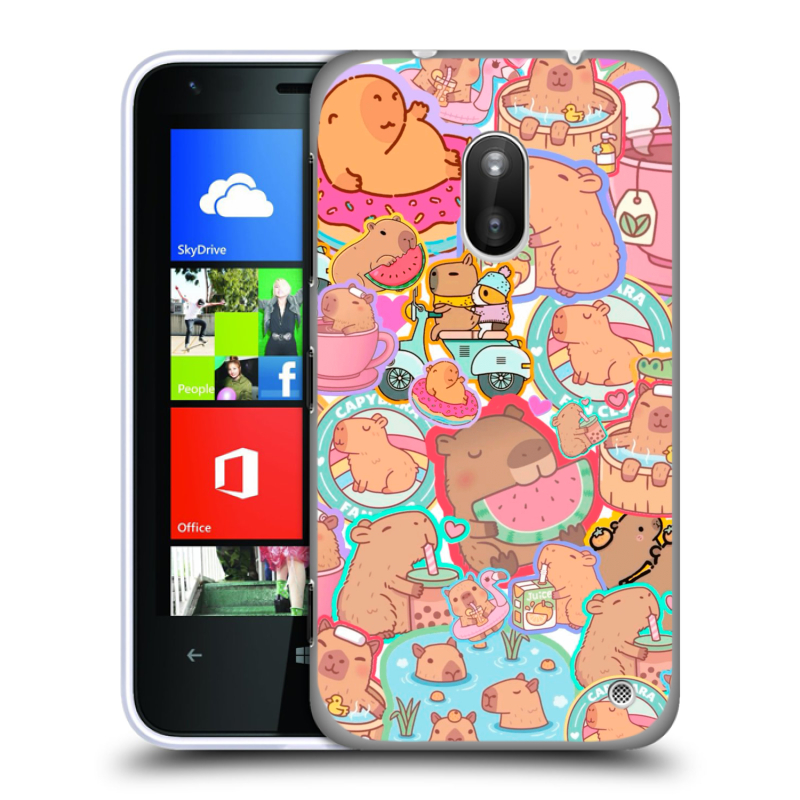 Пластиковый чехол на Nokia Lumia 620 с принтом капибары Пластиковый чехол на Nokia Lumia 620 с принтом капибары
