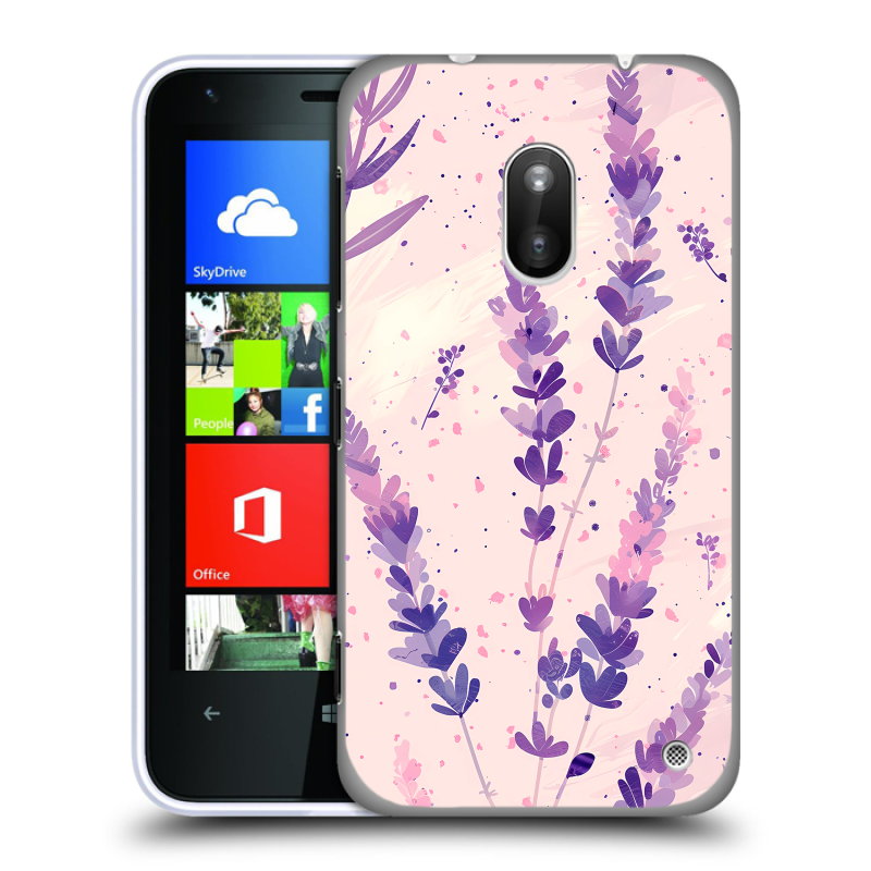 Пластиковый чехол на Nokia Lumia 620 с принтом цветы лаванда Пластиковый чехол на Nokia Lumia 620 с принтом цветы лаванда