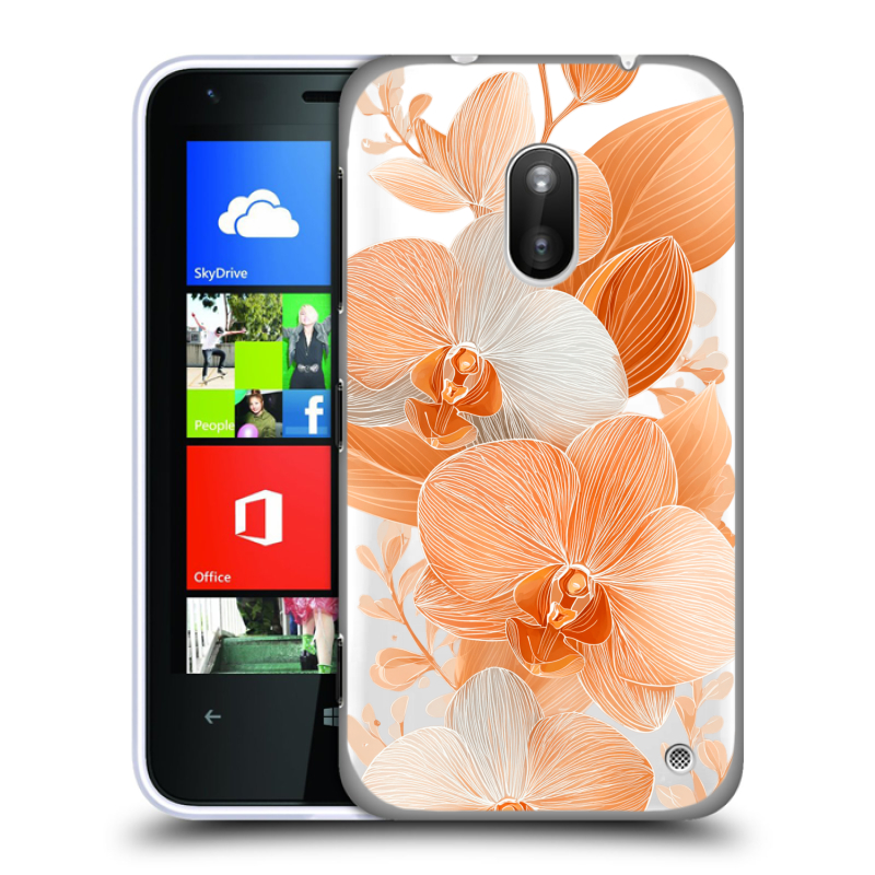 Пластиковый чехол на Nokia Lumia 620 с принтом Бежевые цветы Пластиковый чехол на Nokia Lumia 620 с принтом Бежевые цветы