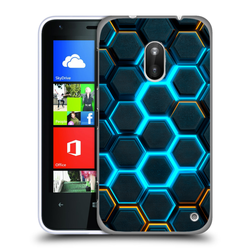 Пластиковый чехол на Nokia Lumia 620 с принтом Неоновые соты Пластиковый чехол на Nokia Lumia 620 с принтом Неоновые соты