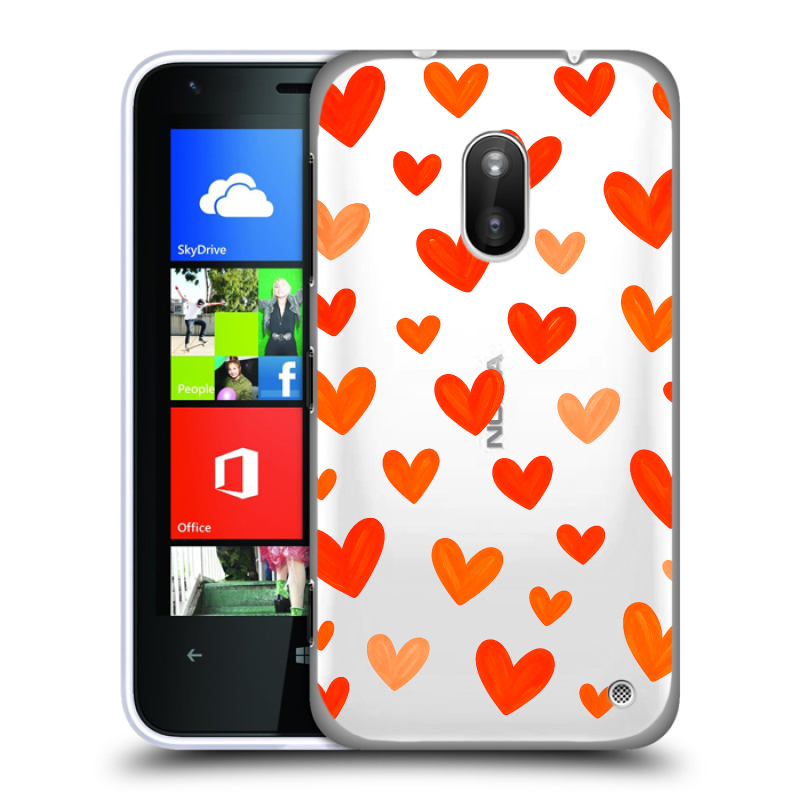 Пластиковый чехол на Nokia Lumia 620 с принтом Сердечки Пластиковый чехол на Nokia Lumia 620 с принтом Сердечки