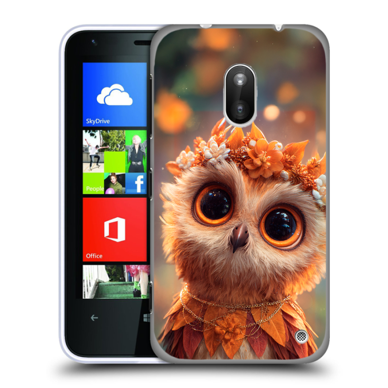 Пластиковый чехол на Nokia Lumia 620 с принтом Милая сова Пластиковый чехол на Nokia Lumia 620 с принтом Милая сова