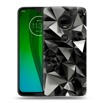 Пластиковый чехол на Motorola Moto G7 с принтом Черные кристаллы