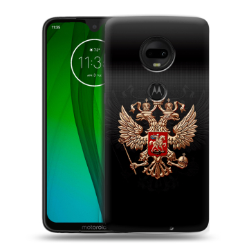Пластиковый чехол на Motorola Moto G7 с принтом Герб России
