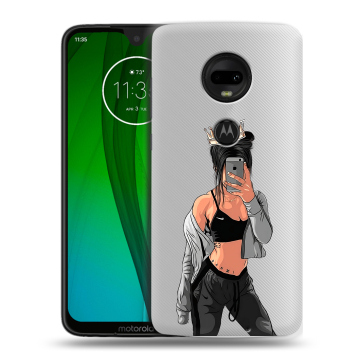 Пластиковый чехол на Motorola Moto G7 с принтом Женские принты