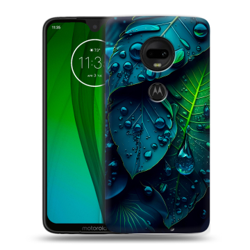 Пластиковый чехол на Motorola Moto G7 с принтом Листья
