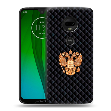 Пластиковый чехол на Motorola Moto G7 с принтом Герб России принт