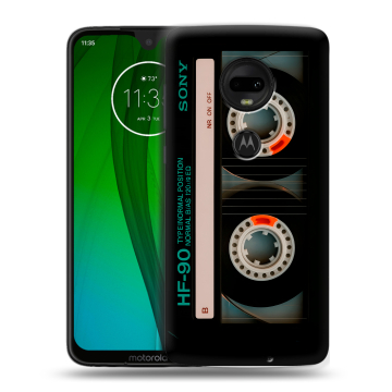 Пластиковый чехол на Motorola Moto G7 с принтом Кассета