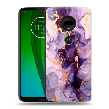 Пластиковый чехол на Motorola Moto G7 с принтом Мрамор