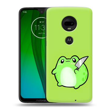 Пластиковый чехол на Motorola Moto G7 с принтом Лягушенок