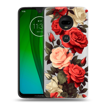 Пластиковый чехол на Motorola Moto G7 с принтом Розы