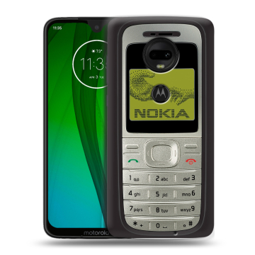 Пластиковый чехол на Motorola Moto G7 с принтом Ретро Нокия
