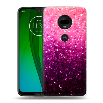 Пластиковый чехол на Motorola Moto G7 с принтом Блестки