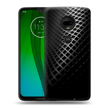 Пластиковый чехол на Motorola Moto G7 с принтом Текстура металла