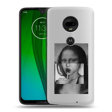 Пластиковый чехол на Motorola Moto G7 с принтом Мона Лиза