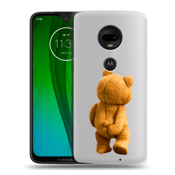 Пластиковый чехол на Motorola Moto G7 с принтом Медведь