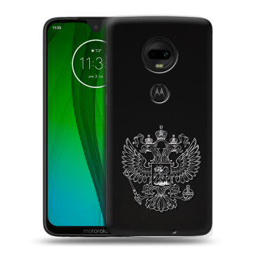 Пластиковый чехол на Motorola Moto G7 с принтом Герб России
