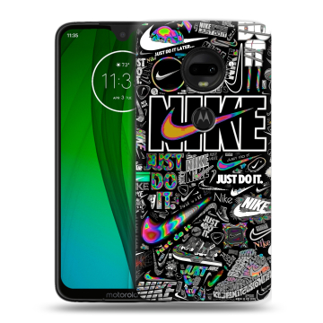 Пластиковый чехол на Motorola Moto G7 с принтом Найк