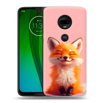 Пластиковый чехол на Motorola Moto G7 с принтом милая лиса