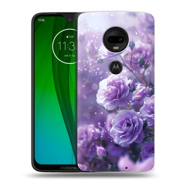 Пластиковый чехол на Motorola Moto G7 с принтом Розы цветы
