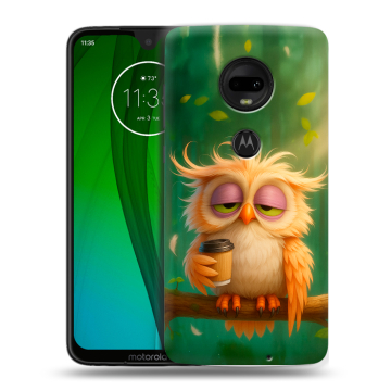 Пластиковый чехол на Motorola Moto G7 с принтом сова