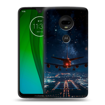 Пластиковый чехол на Motorola Moto G7 с принтом самолет