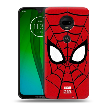 Пластиковый чехол на Motorola Moto G7 с принтом человек паук spiderman