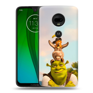 Пластиковый чехол на Motorola Moto G7 с принтом Шрек Shrek