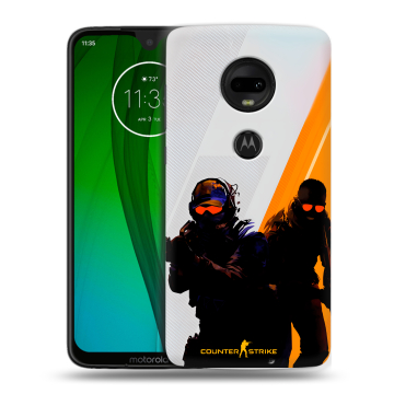 Пластиковый чехол на Motorola Moto G7 с принтом Контер страйк Counter strike
